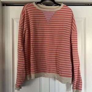 Free People Oversized Striped Sweatshirt